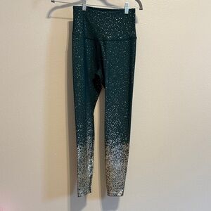 Beyond Yoga women’s Leggings - Green and gold Sparkle